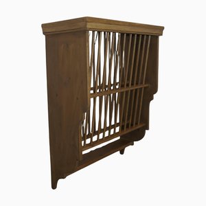 Pine Kitchen Wall Hanging Plate Draining Rack, 1970s
