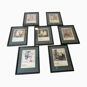 Norman Rockwell, Saturday Evening Post Magazine Images, 1950, Prints, Framed, Set of 7