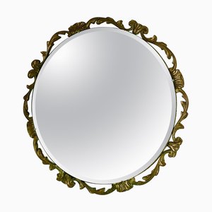 Art Deco Round Atsonea Ornate Gilt Wall Mirror, 1940s