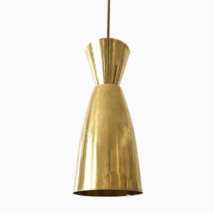 Mid-Century Large Diabolo Brass Pendant Light