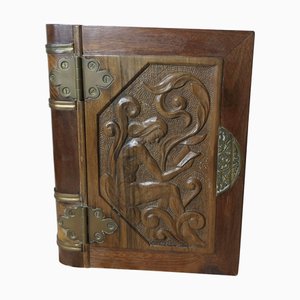 Art Nouveau Carved Secret Safe Book, 1890s