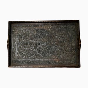 Oriental Folk Art Carved Tray, 1900s