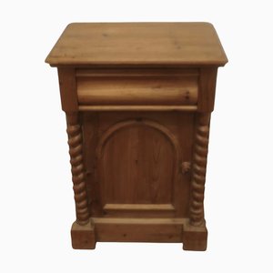 Carved Pine Bedside Cupboard, 1960s