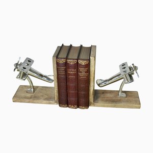 Sujetalibros Mid-Century sobre un tema aeronáutico, años 60. Juego de 2