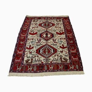 Antique Hand Woven Wool Rug, 1950