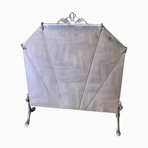 Pare-étincelles Arts Déco en Chrome, 1930s