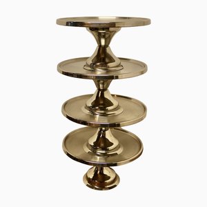 Grands Plats en Acier Inoxydable, 1960, Set de 4