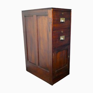 19th Century Heavy Bankers Drawers and Safe Cupboard Pedestal