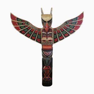 20th Century Native American Painted Totem Pole, 1960s