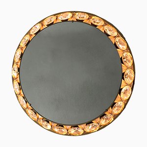 Mid-Century Modern Illuminated Crystal Wall Mirror