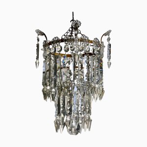 Waterfall 2 Tier Crystal Chandelier, 1920s