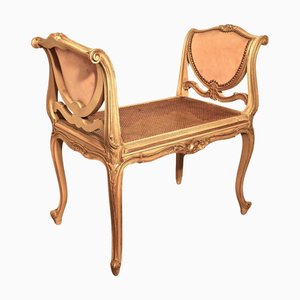 Louis Philippe French Dusky Pink and Gilt Boudoir Window Seat, 1900s