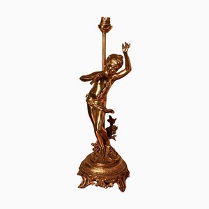 Brass Lamp with Dancing Cherub, 1930s