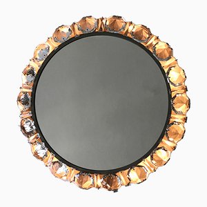 Mid-Century Modern Illuminated Crystal Wall Mirror