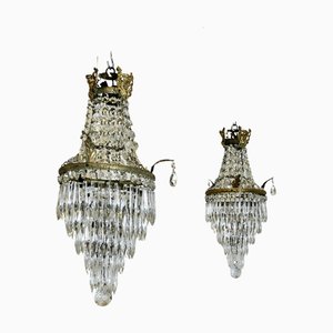 Candelabros en forma de cascada y tienda francesas Imperio, años 20. Juego de 2