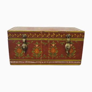 Indian Folk Art Painted Treasure Chest, 1920s
