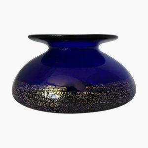 Mid-Century Cobalt and Gold Leaf Dish, 1960s