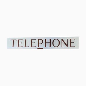 Original Gpo Glass Telephone Sign, 1950ss