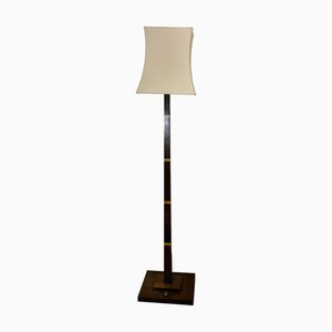 Art Deco Odeon Golden Walnut Floor Lamp, 1920s