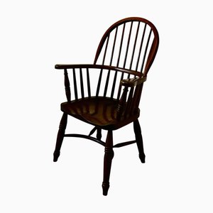 Chaise Elm Country Carver avec Brancard à Crinoline, 1960s