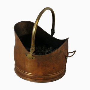 Arts and Crafts Beaten Copper Helmet Coal Scuttle, 1900s