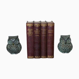 Mid-Century Buchstützen aus Marmor & Bronze, 1950er