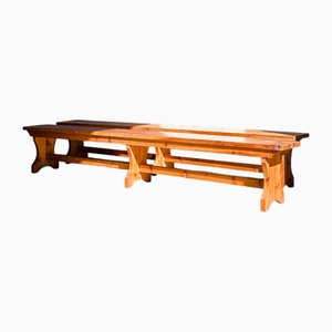 Set of Vintage Wooden Benches, 1970s