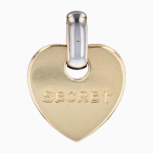 Französischer Moderner Doppel-Secret-Anhänger aus 18 Karat Gelbgold in Herzform