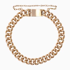 French 18 Karat Yellow Gold Curb Chain Bracelet, 1960s