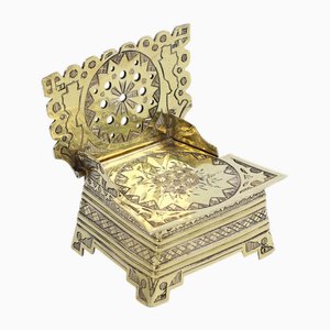 Salt Shaker-Chair with Carved Image of Flowers by Ivan Alekseev, Russia, Moscow, 1874
