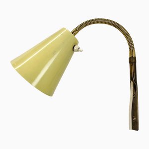 Applique Murale Ajustable Vintage en Métal Jaune et Laiton par Gio Ponti, Italie, 1950