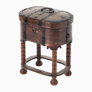 Antique Metalwork Chest on Stand, 1800s