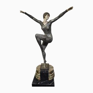 Demeter H. Chiparus, Art Deco Figure, 1920, Bronzo argentato