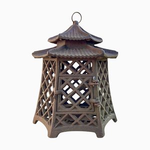 Japanese Style Cast Iron Pagoda Garden Lantern, 1970s