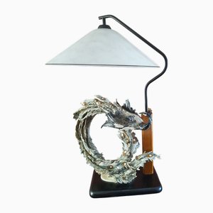 Capodimonte Peacock Tischlampe von Giuseppe Armani, 1980er