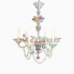 Lampadario in vetro di Murano a sei luci di Manifattura Di Murano, XIX secolo