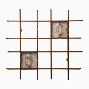 Lámpara de pared de teca de dos luces de Mazzega, años 60