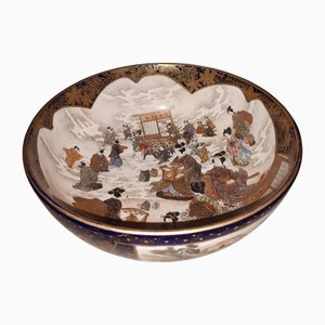 Großer Meiji Era Satsuma Steingutbecher, Japan