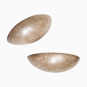 Postmodern Half-Moon Concrete Wall-Lights, 1980s, Set of 2