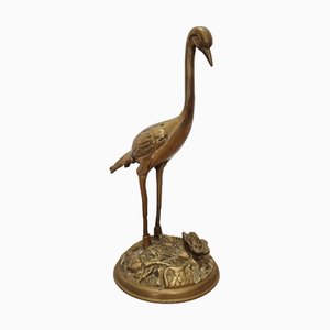Vintage Brass Heron, 1950s-1970s