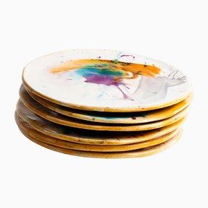 Splatter Dinner Plate Set by Teresa Monmas, Set of 6