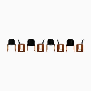 Black Lacquered Dialogo Dining Chairs by Afra and Tobia Scarpa for B&B Italia, 1973, Set of 8