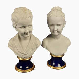 Vintage Capodimonte Keramik Statuen von Jungen und Mädchen von Pucci, 1970er, 2er Set