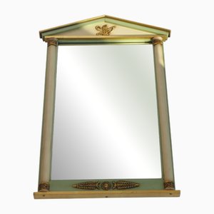 Specchio da parete Impero neoclassico, Francia, verde e oro