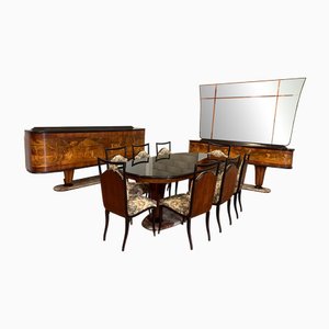 Set da salotto intarsiato di Vittorio Dassi e Piero del Grande per Dassi Mobili Moderni, anni '50, set di 12