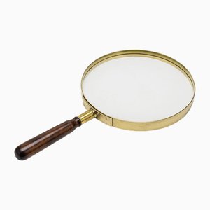 Large Edwardian Brass Magnifying Glass, 1905