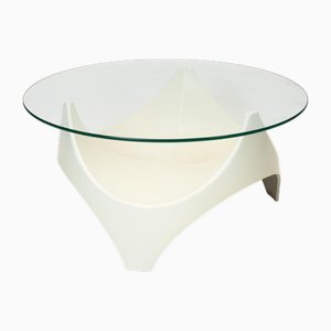 Space Age Coffee Table with Glass Top from Opal Möbel, 1970s