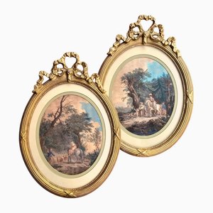Sawrey Gilpin, The Happy Meeting & The Benevolent Lady, 1795, Etchings, Framed, Set of 2