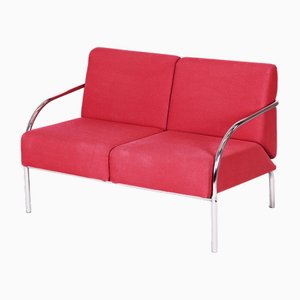 Canapé Bauhaus en Acier Plaqué Chrome et Tissu d'Ameublement, Slovaquie, 1970s