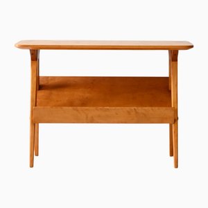 Vintage Scandinavian Coffee Table with Birch Display Stand, 1960s